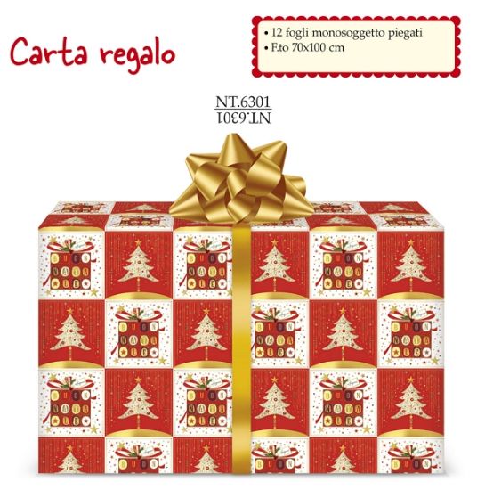 Immagine di CARTA REGALO 70X100cm 12fg NATALE