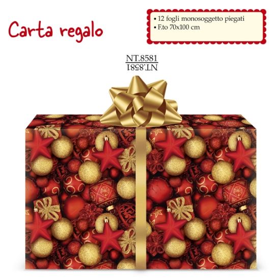 Immagine di CARTA REGALO 70X100cm 12fg NATALE