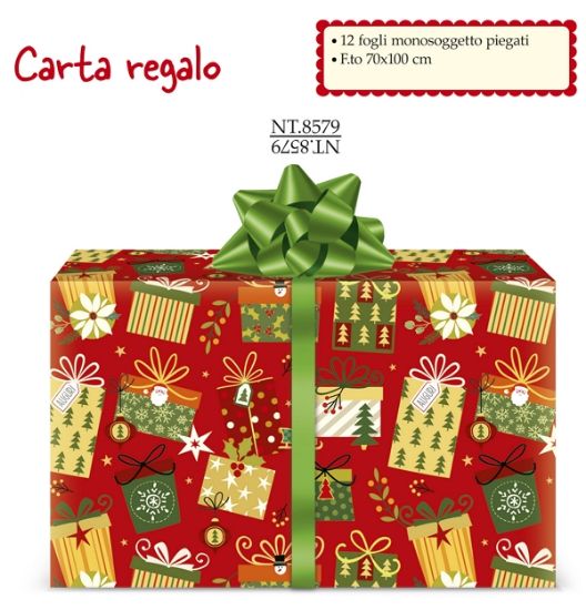 Immagine di CARTA REGALO 70X100cm 12fg NATALE