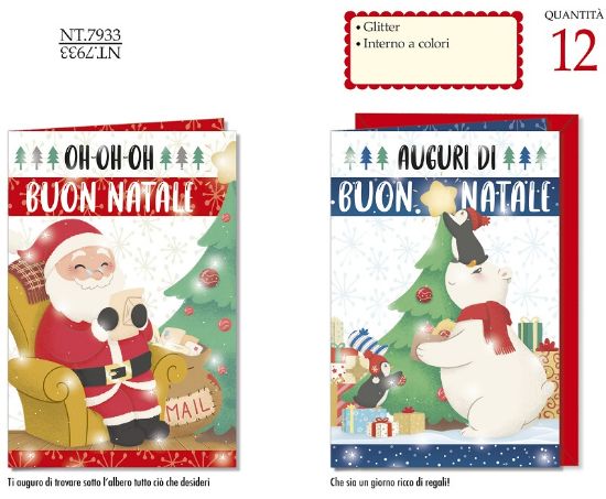 Picture of BIGLIETTI CROMO NATALE 12pz