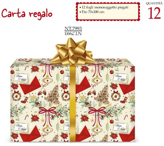 Picture of CARTA REGALO 70X100cm 12fg NATALE