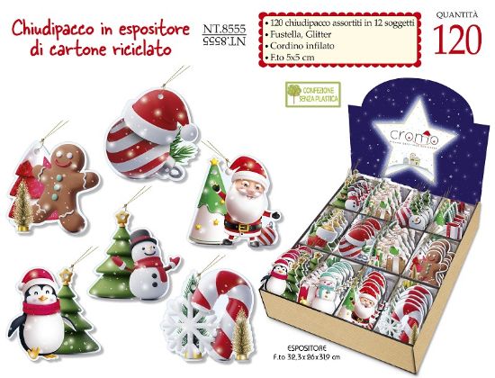 Immagine di BIGLIETTI CROMO NATALE CHIUDIPACCO 120pz