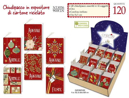 Immagine di BIGLIETTI CROMO NATALE CHIUDIPACCO 120pz