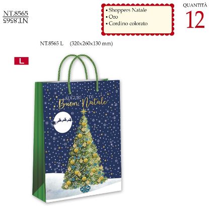 Immagine di SACCHETTI SHOPPER DECOR NATALE ALBERO L 12pz