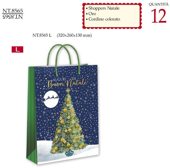 Immagine di SACCHETTI SHOPPER DECOR NATALE ALBERO L 12pz