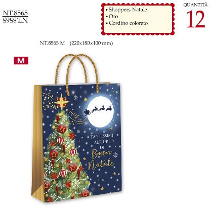 Immagine di SACCHETTI SHOPPER DECOR NATALE ALBERO M 12pz