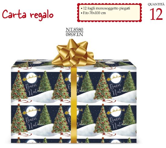 Immagine di CARTA REGALO 70X100cm 12fg NATALE