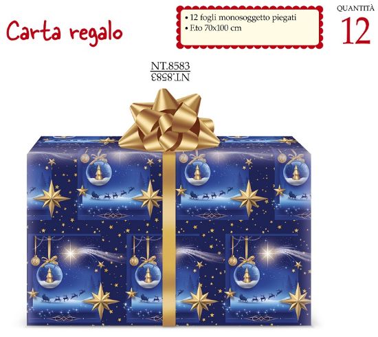 Immagine di CARTA REGALO 70X100cm 12fg NATALE