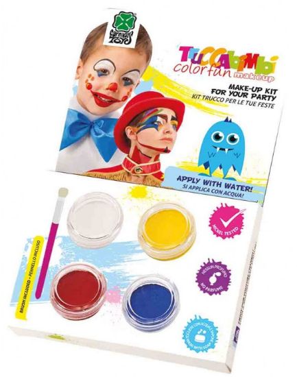 Immagine di TRUCCHI KIT AD ACQUA (CLOWN) C/PENNELLO IN SCATOLA