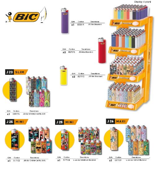 Immagine di ACCENDINO BIC EXPO PIETRINA 450pz FLAME 2024 + EXPO IN PVC