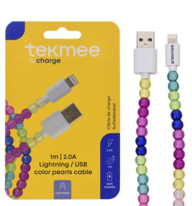 Picture of CAVETTO USB TO LIGHTNING APPLE 1pz 1mt BLISTER TEKMEE