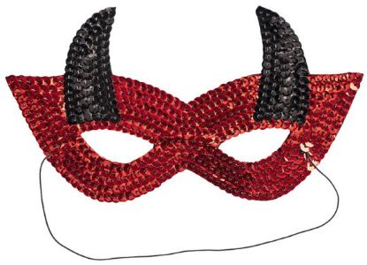 Picture of MASCHERA DIAVOLO IN TESSUTO CON PAILLETTES