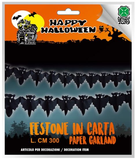 Immagine di FESTONE PIPISTRELLI IN CARTA L. 300cm X H. 17cm