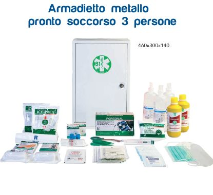 Immagine di CASSETTE ARMADIO PRONTO SOCCORSO KIT 3+ LAVORATORI 460x300x140