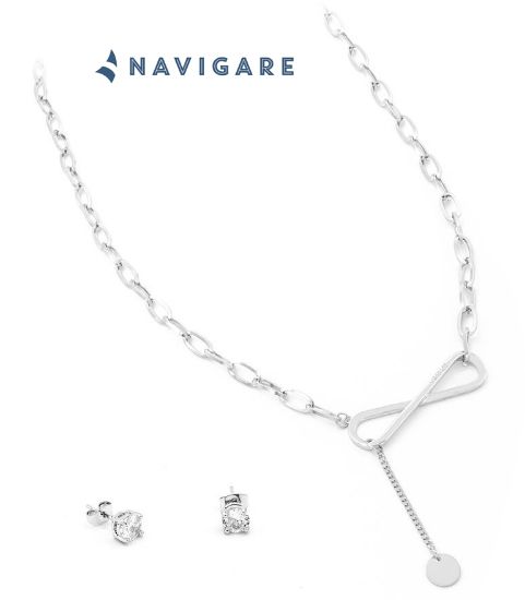 Immagine di PARURE COLLANA + ORECCHINI DONNA NAVIGARE 2pz + SCATOLA REGALO (promo)