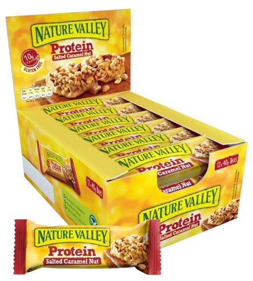 Picture of BARRETTA NATURE VALLEY PROTEIN 12pz 40gr CARAMELLO SALATO - SENZA GLUTINE