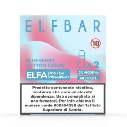 Picture of ELFBAR ELFA RIC. POD 1x2pz 20mg/ml BLUEBERRY COTTON CANDY - PLN010813