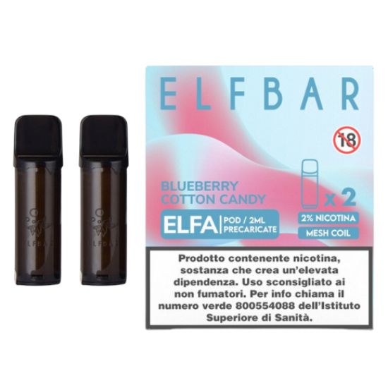 Picture of ELFBAR ELFA RIC. POD 1x2pz 20mg/ml BLUEBERRY COTTON CANDY - PLN010813