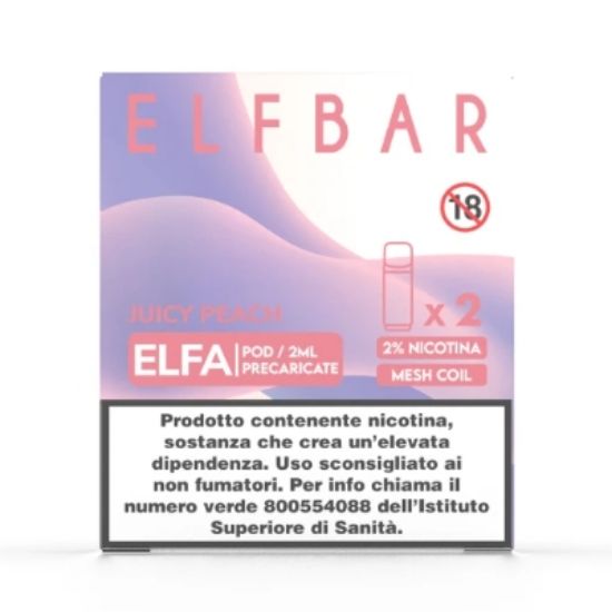 Picture of ELFBAR ELFA RIC. POD 1x2pz 20mg/ml JUICY PEACH - PLN010828