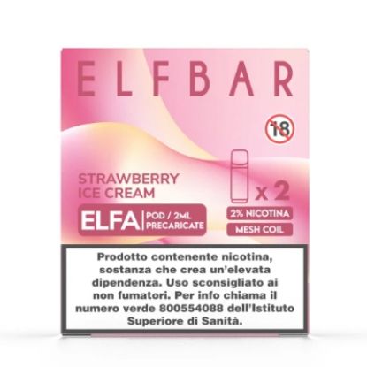 Picture of ELFBAR ELFA RIC. POD 1x2pz 20mg/ml STRAWBERRY ICE CREAM - PLN010814