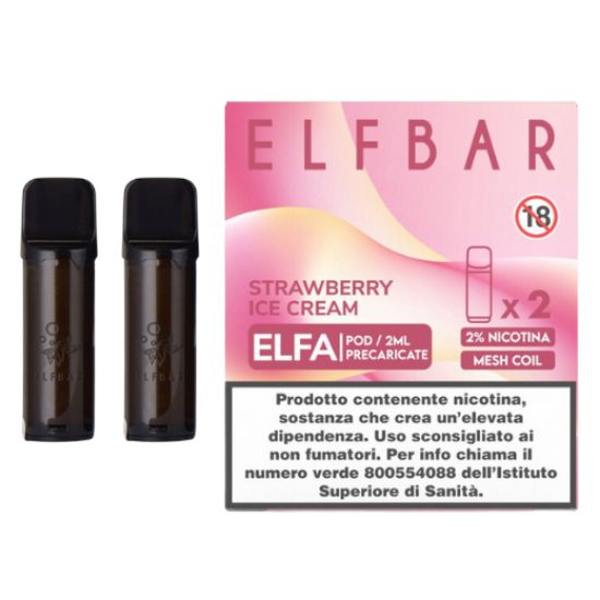 Picture of ELFBAR ELFA RIC. POD 1x2pz 20mg/ml STRAWBERRY ICE CREAM - PLN010814