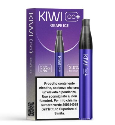 Immagine di KIWI GO PLUS STARTER KIT + POD 1pz GRAPE ICE 2ml 20mg/ml - PLN012772