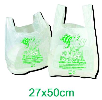 Picture of SACCHETTI SHOPPER A 27x50cm 500pz 3,25kg 6,5gr BIOCOMPOSTABILI