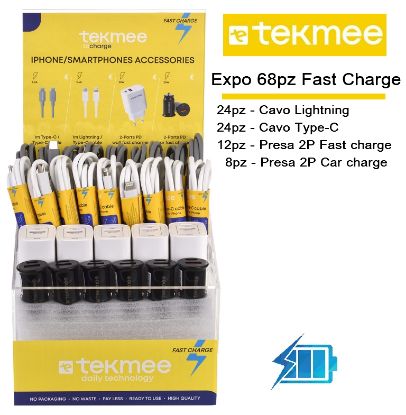 Immagine di EXPO TEKMEE ACCESSORI CELLULARE 68pz FAST CHARGE