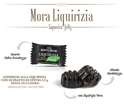 Immagine di BARATTI&MILANO LIQUIRIZIA BUSTA 500gr. SENZA ZUCCHERO (STEVIA) - SENZA GLUTINE