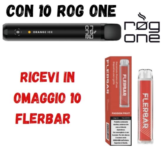 Immagine di ROG ONE 10pz 0mg/ml ORANGE ICE + 10 FLERBAR omaggio PROMO composta da: