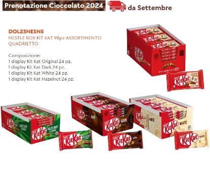 Immagine di NESTLE BOX KIT KAT 96pz ASSORTIMENTO QUADRIETTO composto da: