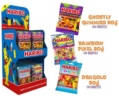 Immagine di HARIBO BUSTA HALLOWEEN 80/90g 40pz EXPO DA BANCO ASSORTITO