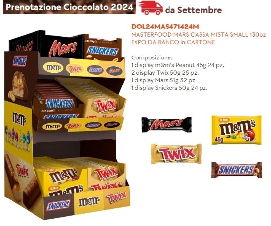 Immagine di MASTERFOOD MARS CASSA MISTA SMALL 130pz EXPO DA BANCO composto da: