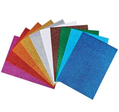 Picture of FOGLI EVA 20X30cm 10FG FOGLI 2mm COLORI GLITTER ASSORTITI - EVA FOAM -