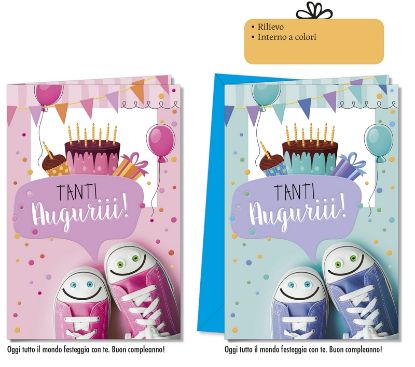 Picture of BIGLIETTI CROMO COMPLEANNO KIDS 12pz