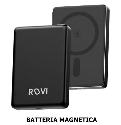 Picture of BATTERIA ESTERNA POWERBANK 10000mAh BLACK MAGNETICO - ROVI