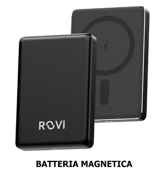 Picture of BATTERIA ESTERNA POWERBANK 10000mAh BLACK MAGNETICO - ROVI