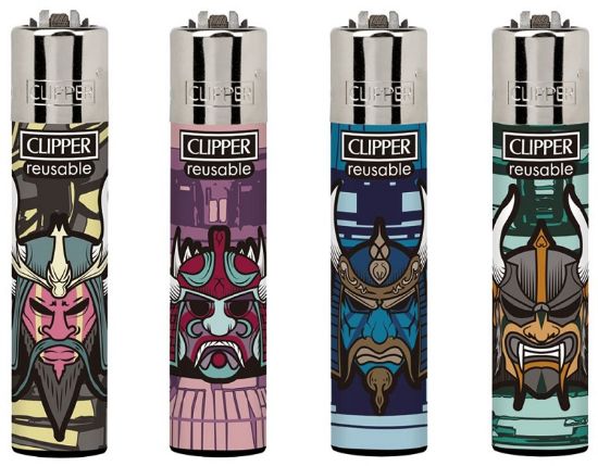 Immagine di ACCENDINO CLIPPER PIETRINA 48pz SAMURAI MASKS