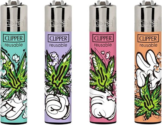 Immagine di ACCENDINO CLIPPER PIETRINA 48pz CARTOON LEAVES