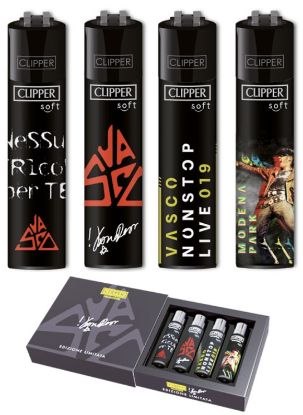 Immagine di ACCENDINO CLIPPER PIETRINA 4pz VASCO ROSSI COUVETTE LIMITED EDITION