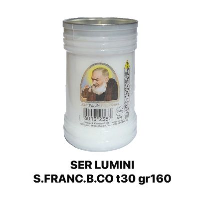 Picture of LUMINI CERA T30 160gr. BIANCO 24pz