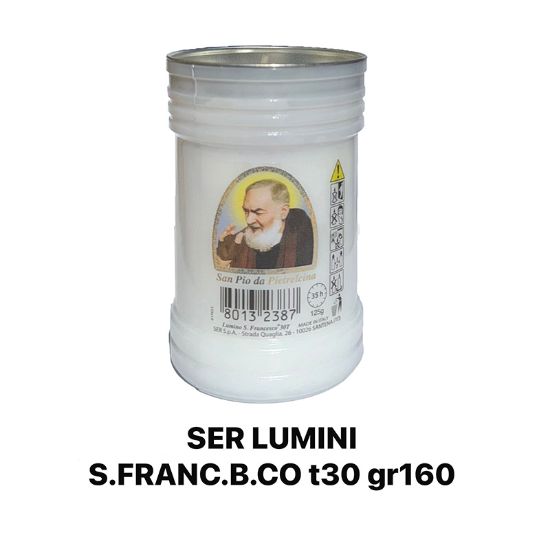 Picture of LUMINI CERA T30 160gr. BIANCO 24pz