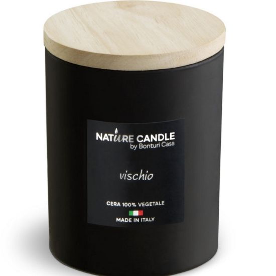 Immagine di CANDELA 200gr VEGETALE VETRO VISCHIO DOLOMITI