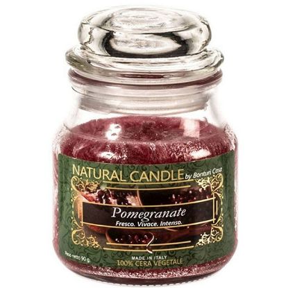 Immagine di CANDELA 90gr VEGETALE IN GIARA VETRO POMEgrANATE