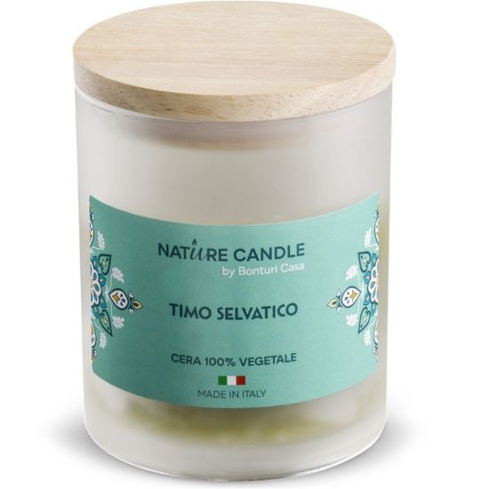 Immagine di CANDELA 200gr VEGETALE VETRO TIMO SELVATICO MEDIT.