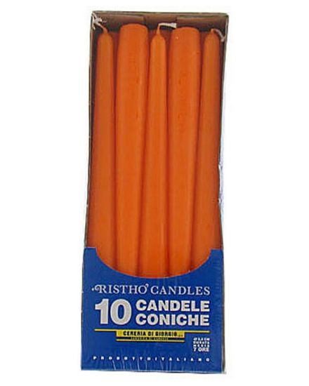 Picture of CANDELA CONICA 10PZ 25cm ARANCIO