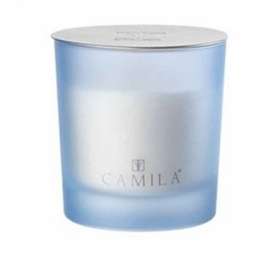 Picture of CANDELA 200gr D9H9cm AZZURRO FICHI MANDORLA