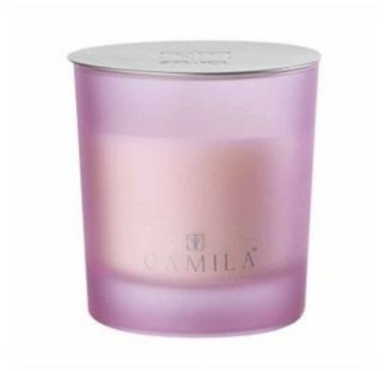 Picture of CANDELA 200gr D9H9cm ROSA RISO CILIEGIA