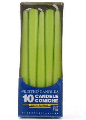 Picture of CANDELA CONICA 10PZ 25cm VERDE POP