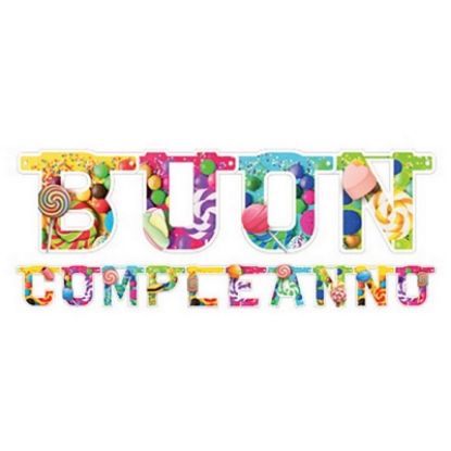 Immagine di FESTONE BUON COMPLEANNO 280X15cm CANDY